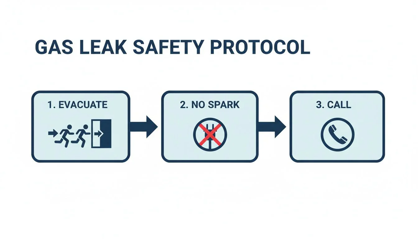 Gas leak safety protocol