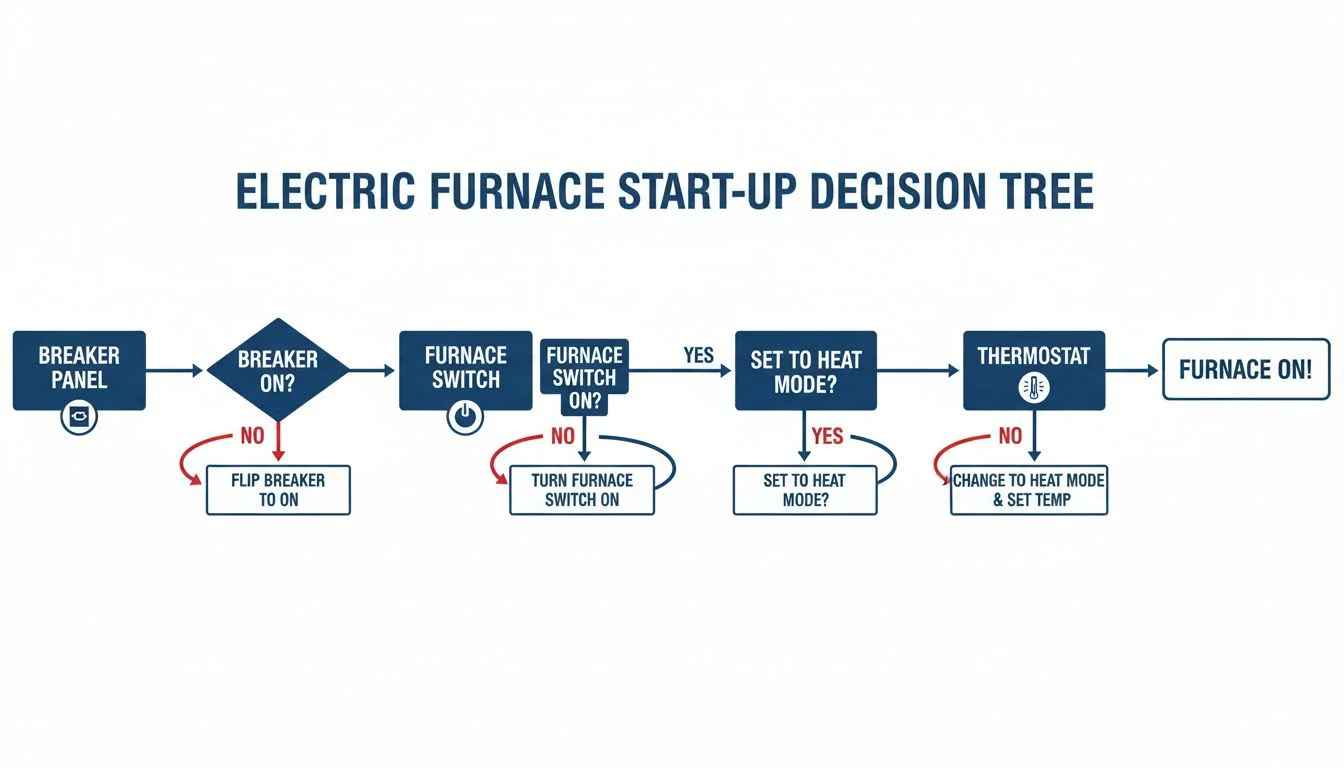 Electric furnace start-up decision tree